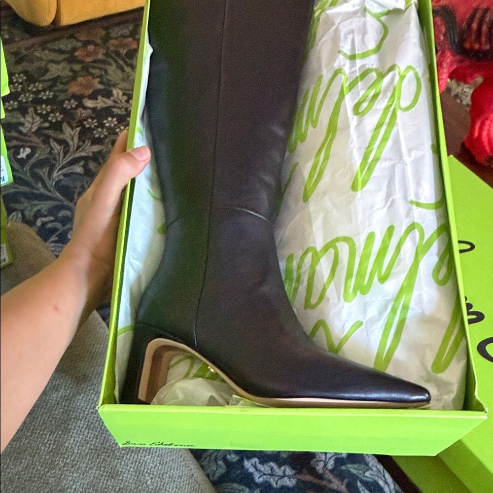 Sam Edelman Sylvia black leather  High Boot size 6 wide calf - Picture 8 of 14
